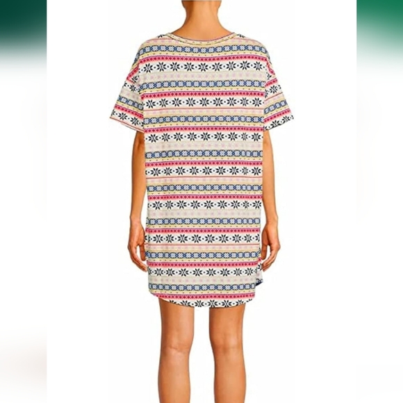 SECRET TREASURES Sleep Shirt Dress Fair Isle NWT - S/M - Picture 4 of 14